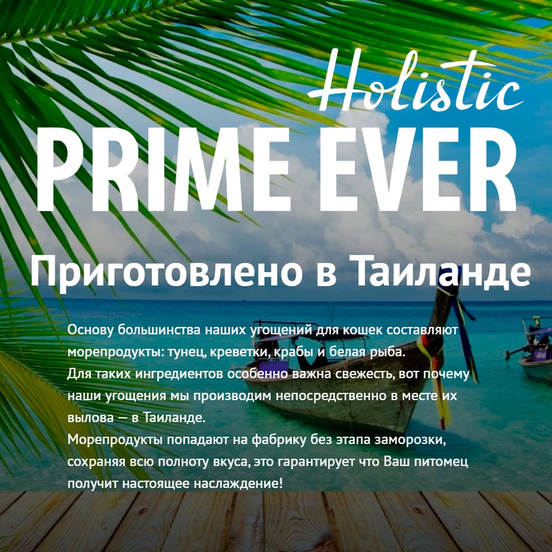 Prime Ever Holistic 7B Тунец с азиатским сибасом в желе влажный корм для  кошек жестяная банка купить с доставкой по Москве и России —  интернет-зоомагазин Афина